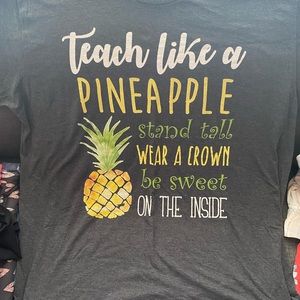 2XL, Heathered Charcoal Graphic Teacher T, Teach Like A Pineapple…